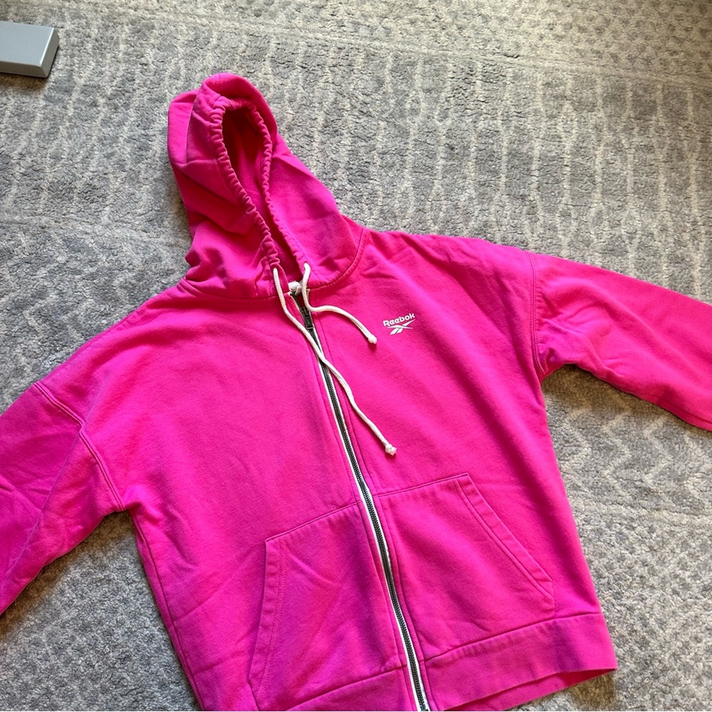 Reebok Hot Pink Zip up Sweatshirt